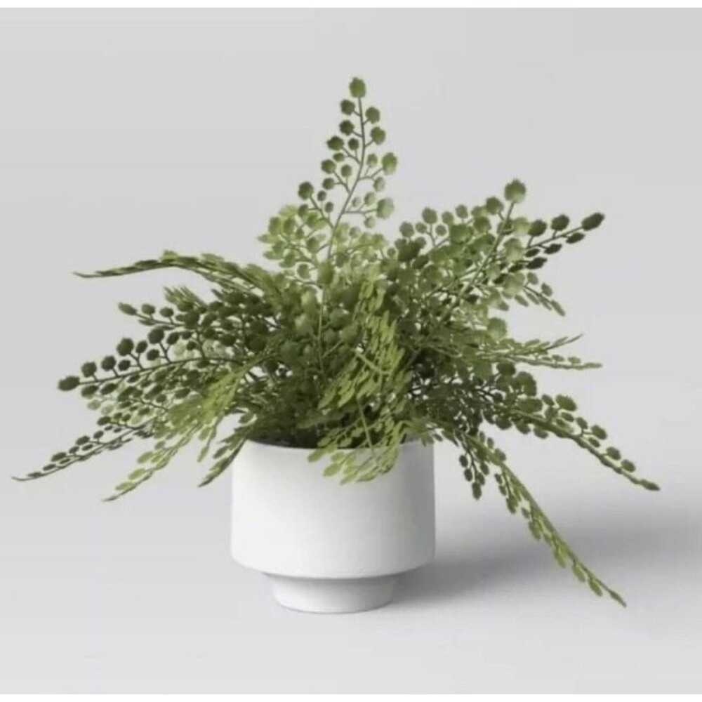 Threshold 14” Faux Fern Modern Ceramic Pot Artificial Arrangement - New